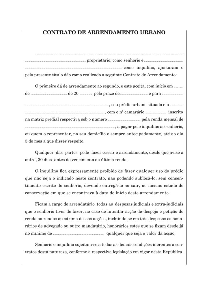 Contrato De Arrendamento Urbano Incv 2790